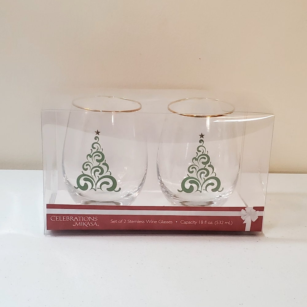 Mikasa Stemless Wine Glass Set